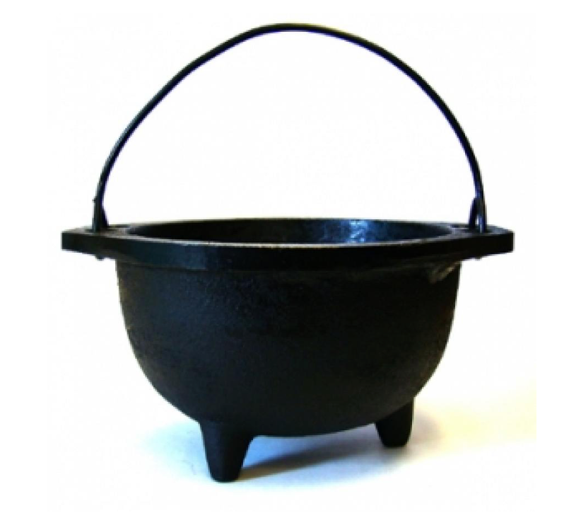 Cast Iron Cauldron Bowl with Handle (4 1/8" Inside Diameter)