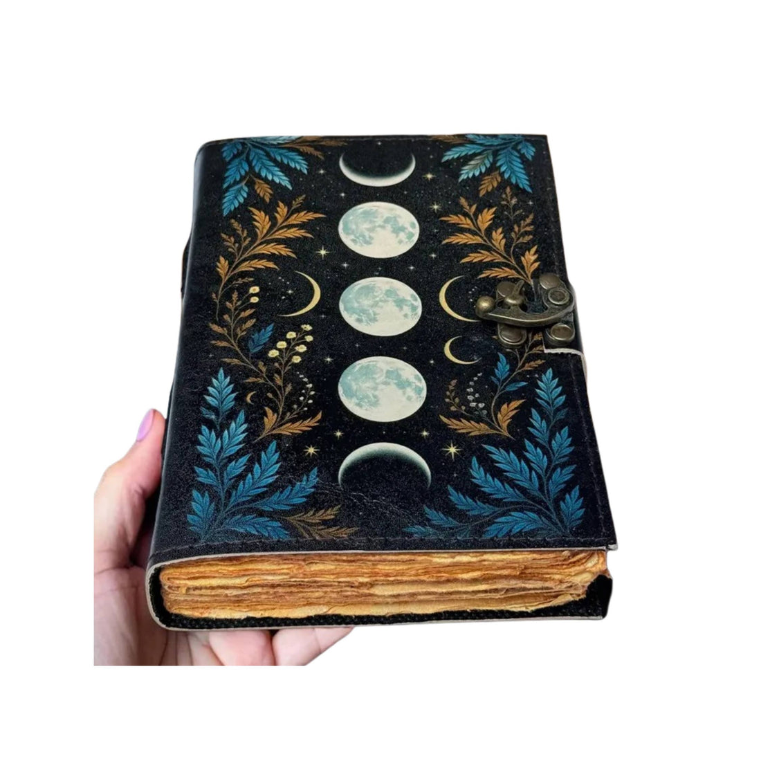 Moon Vintage Leather Journal Travel Journal Diary Spellbook-Earth Fairy Holistics