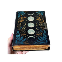 Moon Vintage Leather Journal Travel Journal Diary Spellbook-Earth Fairy Holistics