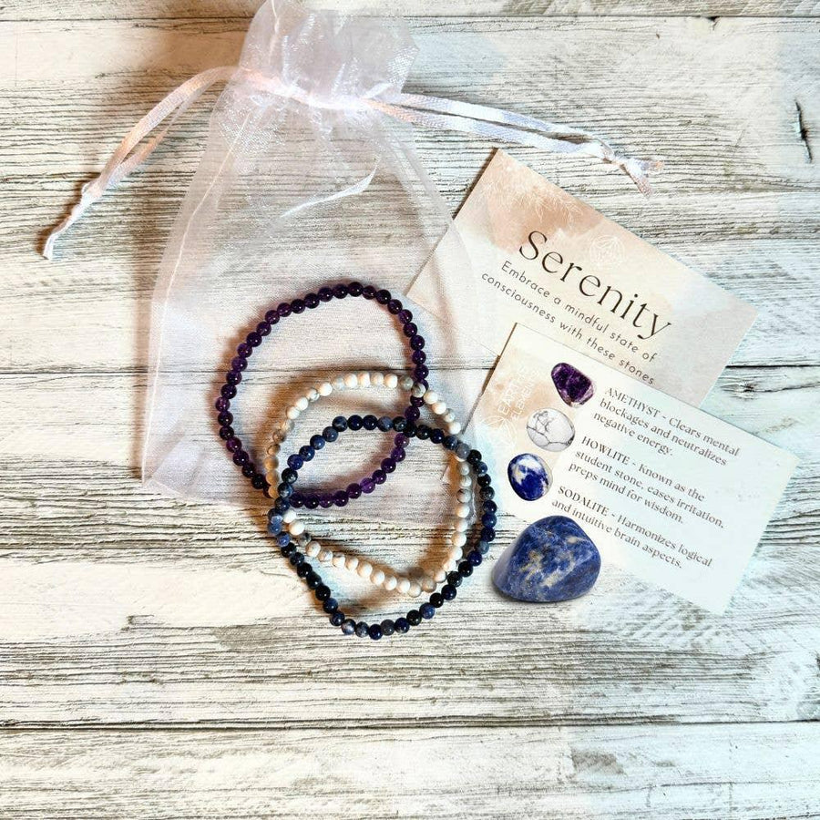Intentions Bracelet Serenity 4mm.-Earth Fairy Holistics