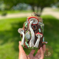 Jar | Labradorite + Red Mushrooms Cork Jar-Earth Fairy Holistics