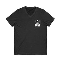 "We aren't bad; We just know our roots" Short Sleeve V-Neck Tee-Earth Fairy Holistics