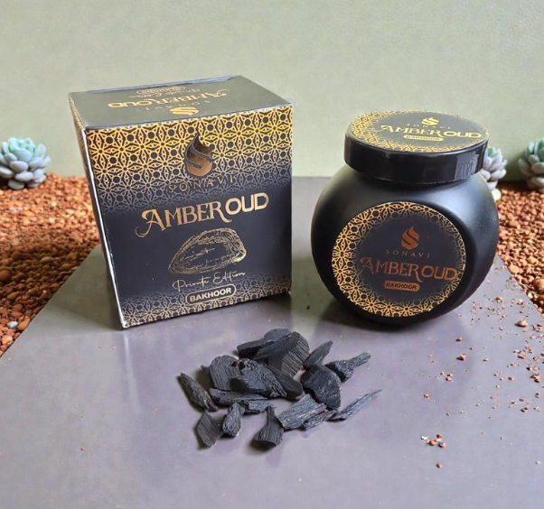 SONAVI – Private Edition Bakhoor Incense Chips - Amber Oud (40g Jar)-Earth Fairy Holistics