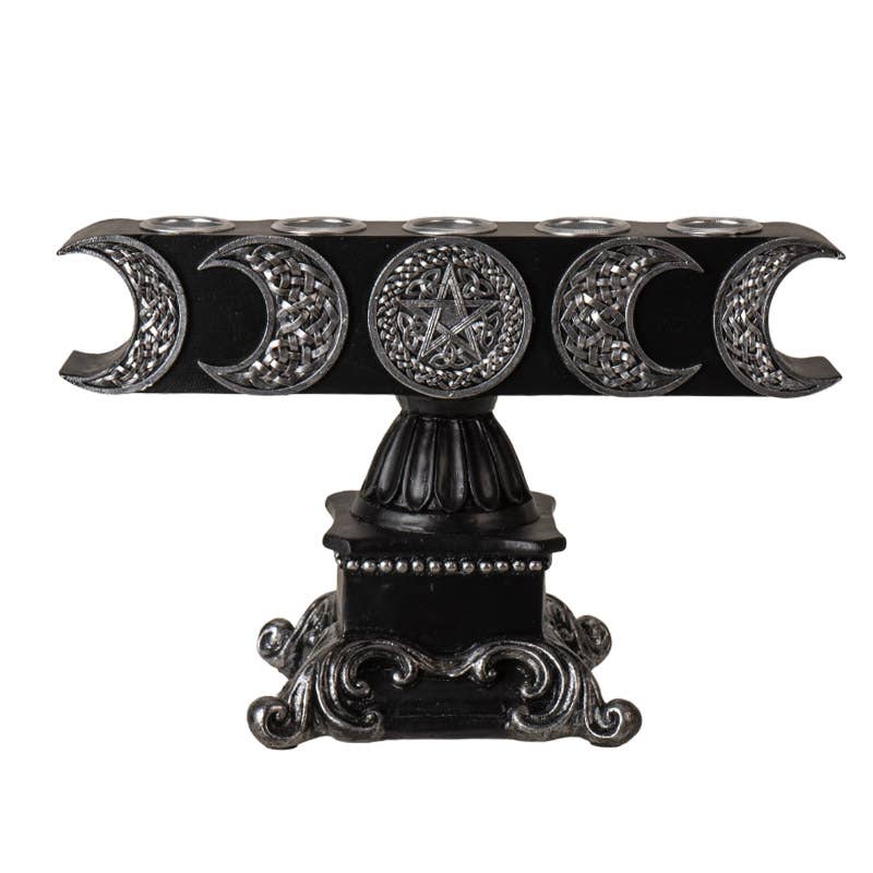 15641 Triple Moon Candleholder-Earth Fairy Holistics