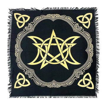 Triple Moon Pentagram Altar Cloth (24 x 24 in.)-Earth Fairy Holistics