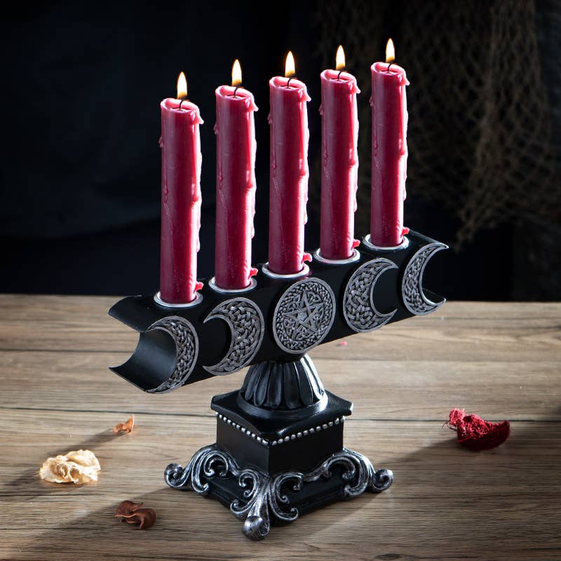15641 Triple Moon Candleholder-Earth Fairy Holistics