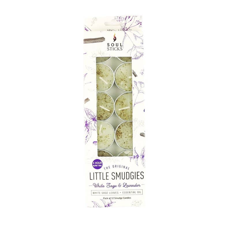 'Little Smudgies' Lavender Sage Smudge Candles (12)-Earth Fairy Holistics