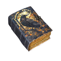 Raven Leather Journal Gothic Grimoire Tarot Blank Journal-Earth Fairy Holistics