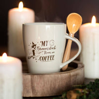 My Broomstick Runs on Coffee Mug & Spoon Halloween Set-Earth Fairy Holistics