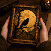 Gothic Grimoire Leather Journal Vintage Travel Book Diary-Earth Fairy Holistics