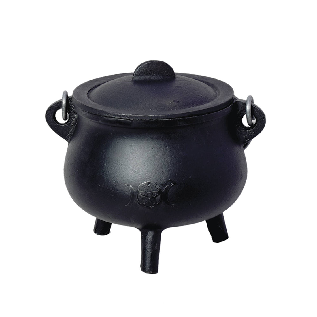 Triple Moon Cast Iron Cauldron (6 in.)-Earth Fairy Holistics