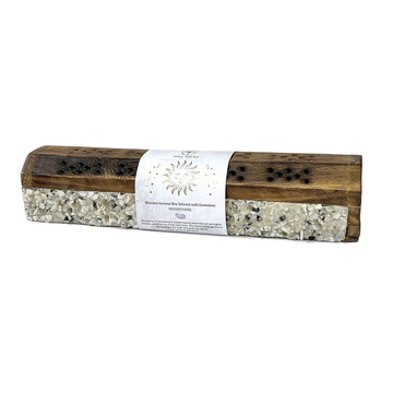 Moonstone Elements Crystal Wooden Coffin Box-Earth Fairy Holistics