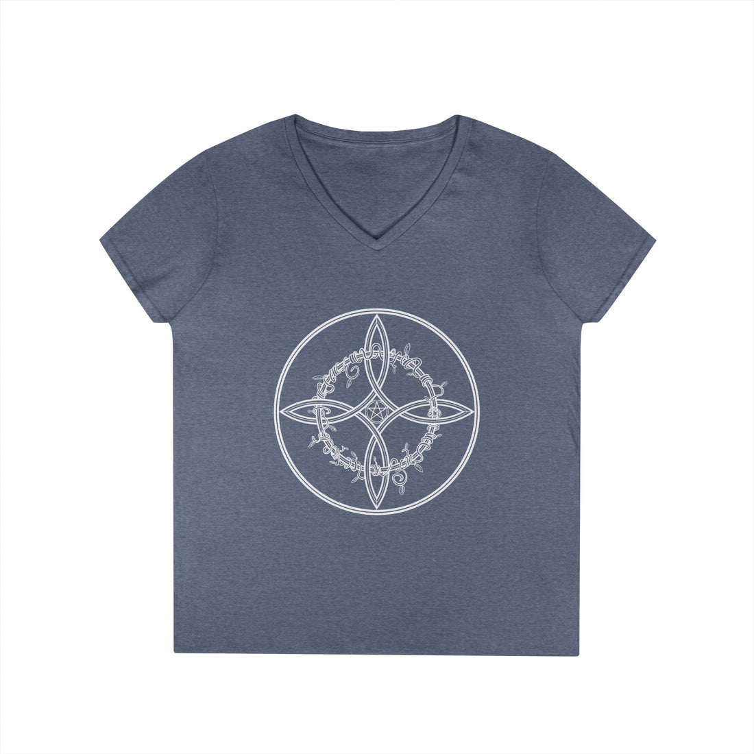 Witch's Knot Wisdom Ladies' V-Neck T-Shirt-Earth Fairy Holistics