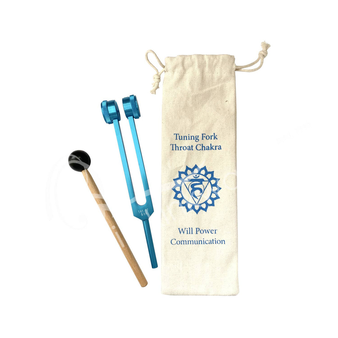 (PC)TUNING FORK - LIGHT BLUE/THROAT CHAKRA TUNED WITH STICK-Earth Fairy Holistics