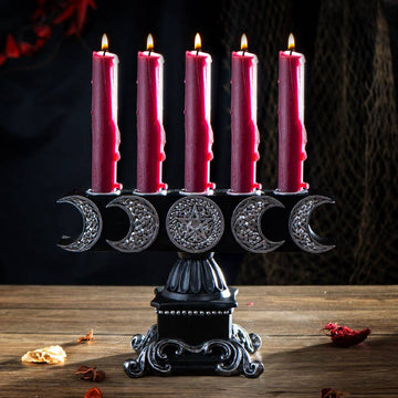 15641 Triple Moon Candleholder-Earth Fairy Holistics