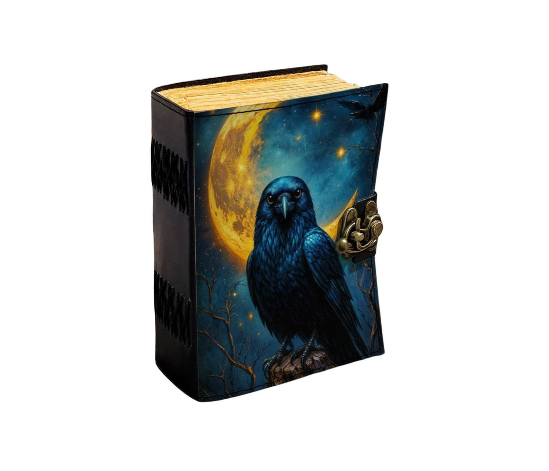 New Raven Leather Journal Gothic Book Grimoire Tarot Journal-Earth Fairy Holistics