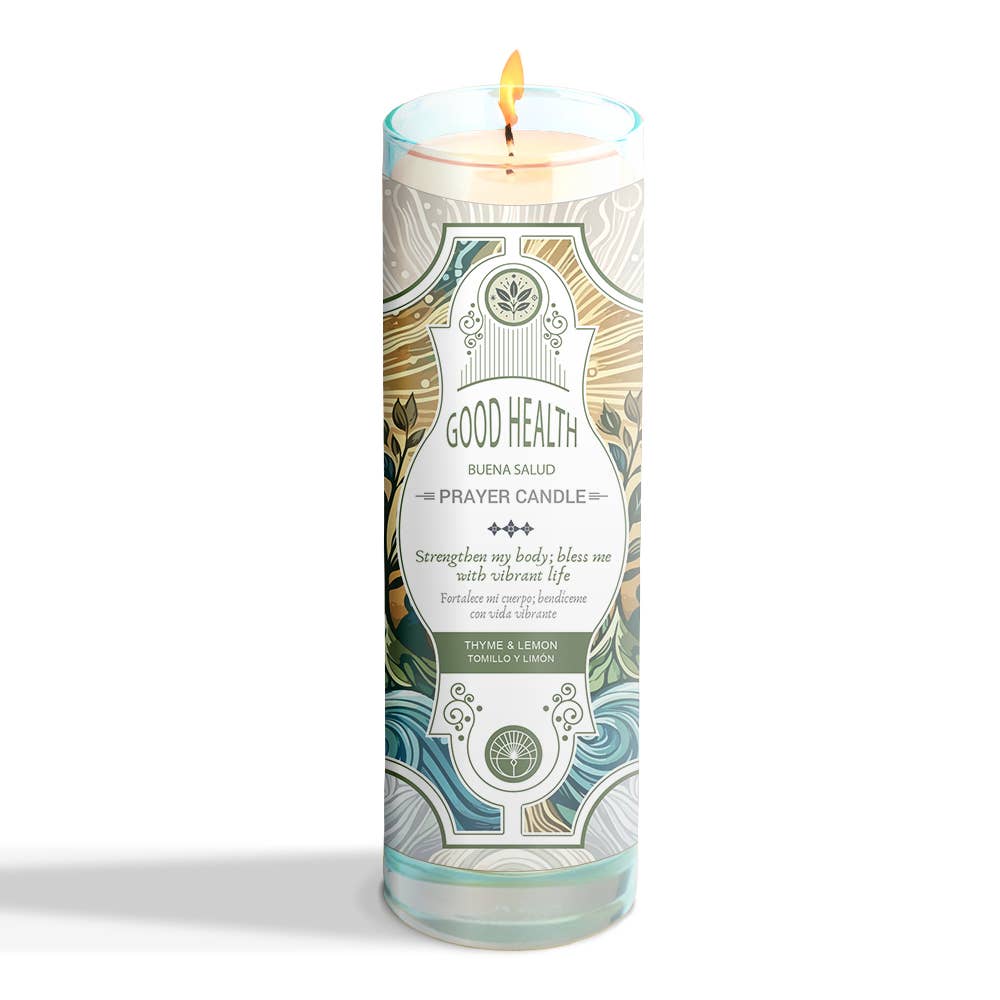 Prayer Candle - Good Health (8") (9.5 oz)-Earth Fairy Holistics