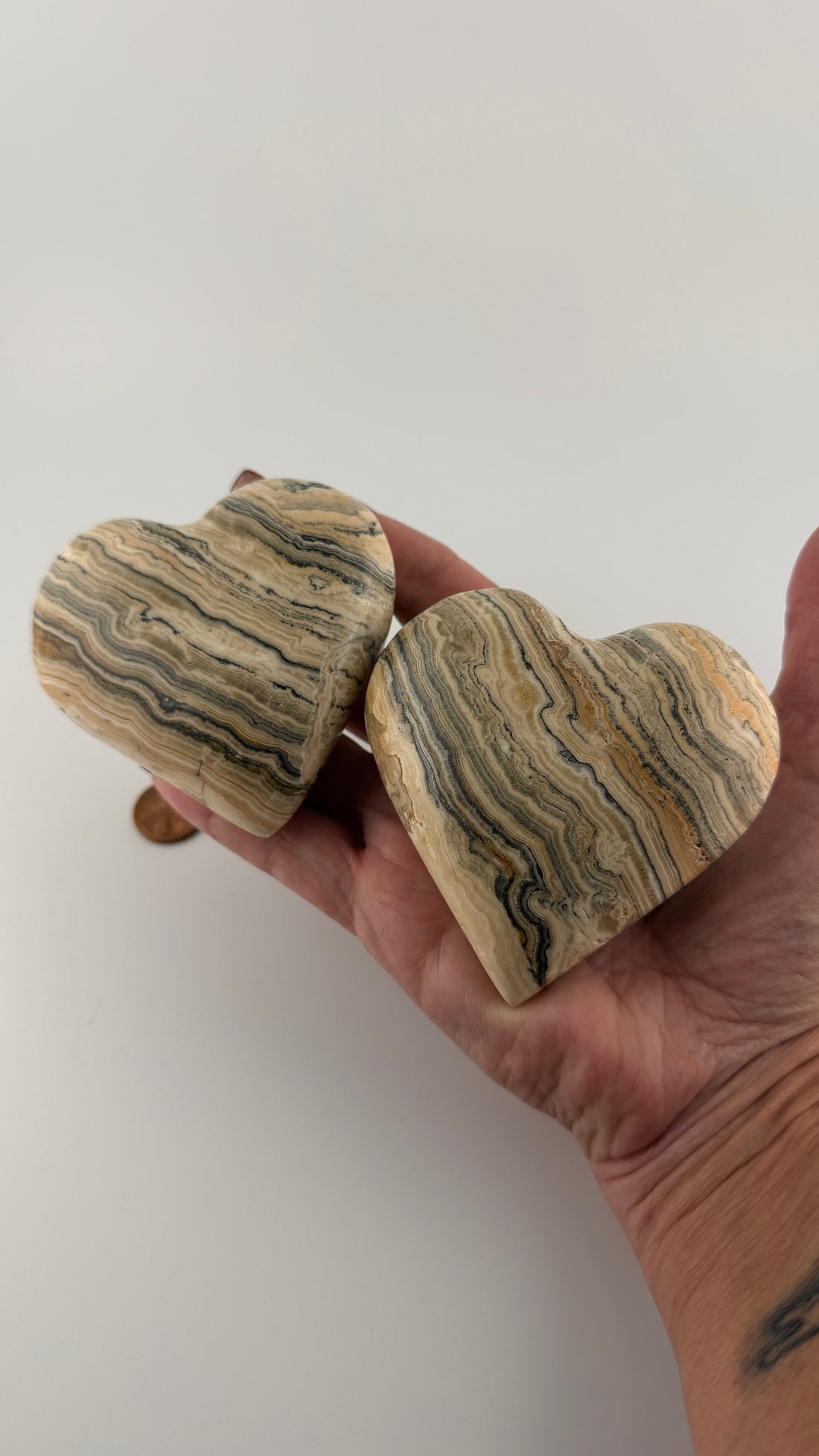 Tiger Calcite Hearts