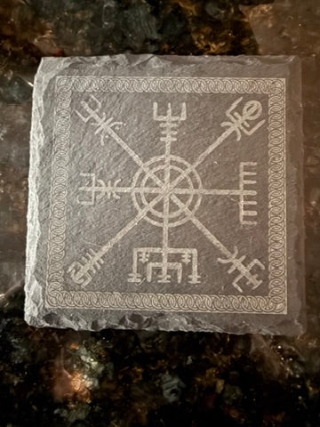 Vegvisir Engraved Slate Coasters-Earth Fairy Holistics