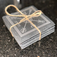 Vegvisir Engraved Slate Coasters-Earth Fairy Holistics