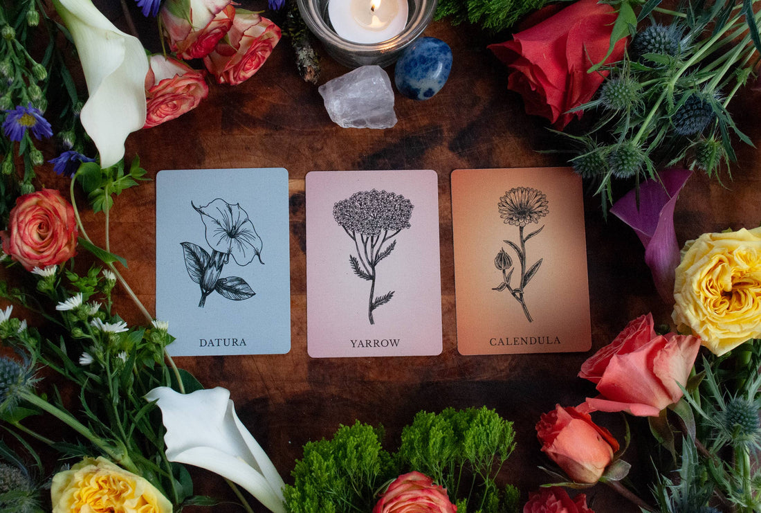 2.5" x 3.5" 60-Card Botanical Poetry Oracle Deck-Earth Fairy Holistics