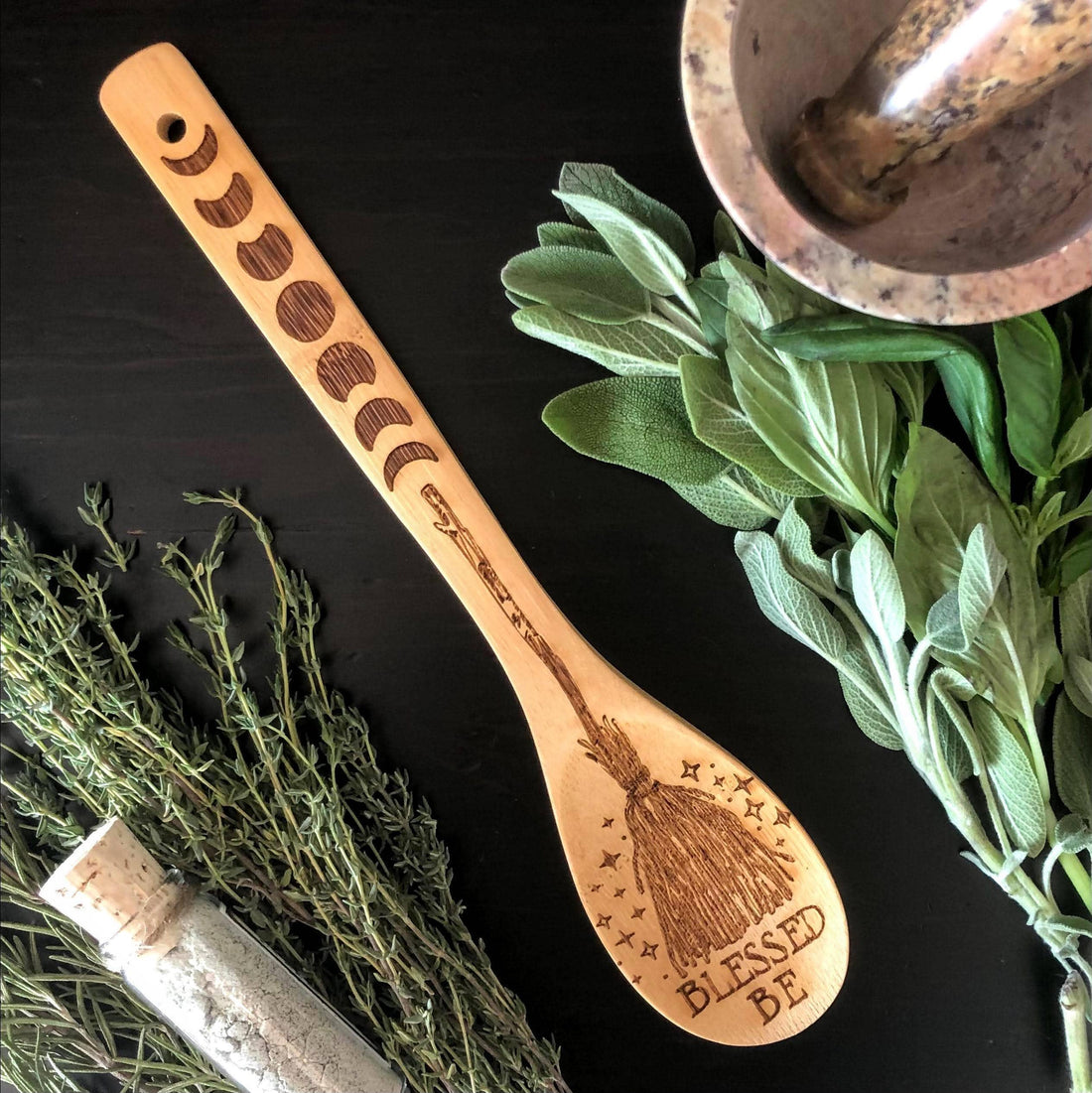 Witchy Bamboo Wooden Spoon-Earth Fairy Holistics