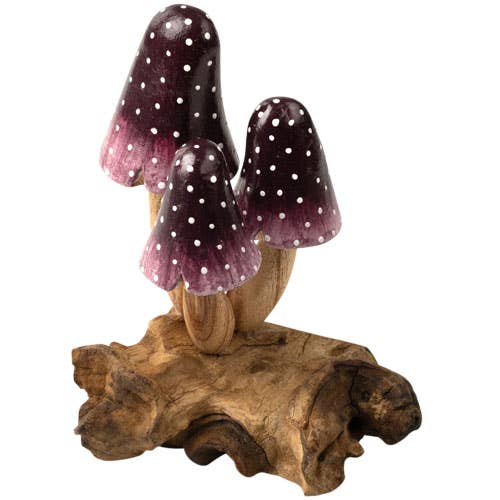 PURPLE 3 BANANA MUSHROOMS WOOD-Earth Fairy Holistics