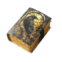 Raven Leather Journal Gothic Grimoire Tarot Blank Journal-Earth Fairy Holistics