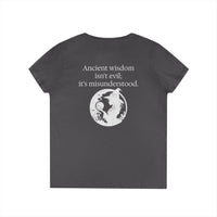 Witch's Knot Wisdom Ladies' V-Neck T-Shirt-Earth Fairy Holistics