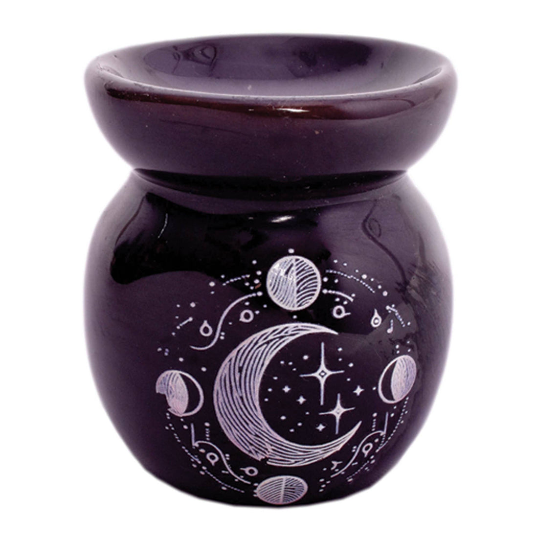 Ceramic Oil Burner - Lunar Journey (3 in.)-Earth Fairy Holistics