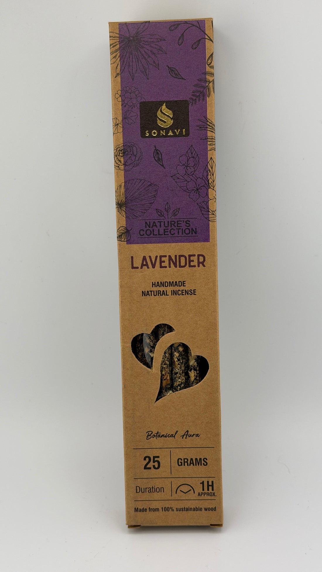 SONAVI - Nature's Collection: All Natural Lavender Incense Sticks 25 grams-Earth Fairy Holistics