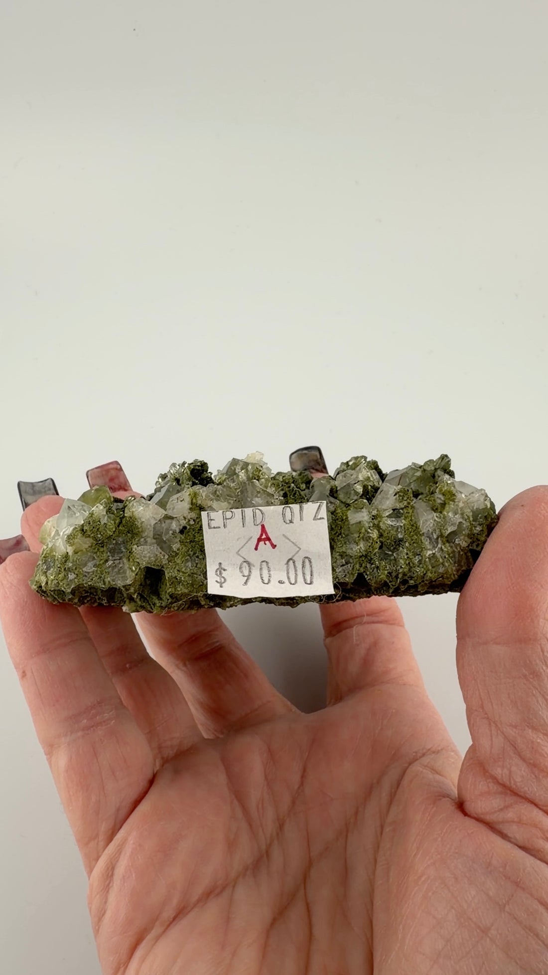 Epidote on Quartz Specimens-Earth Fairy Holistics