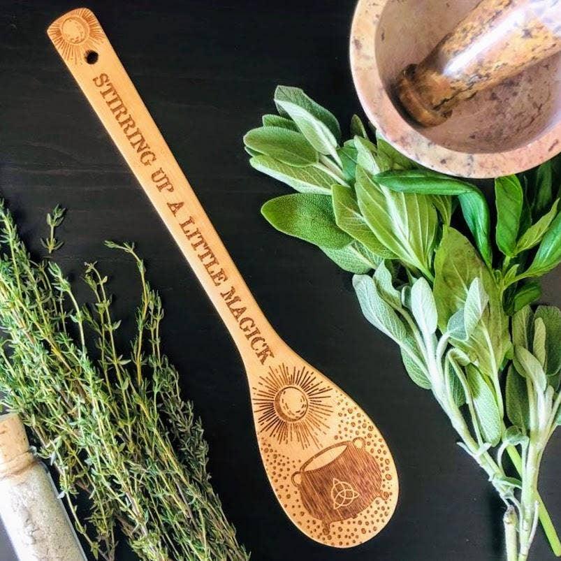 Witchy Bamboo Wooden Spoon-Earth Fairy Holistics