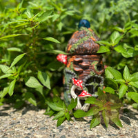 Jar | Blue Suncatcher + Red Mushrooms Fairy House-Earth Fairy Holistics