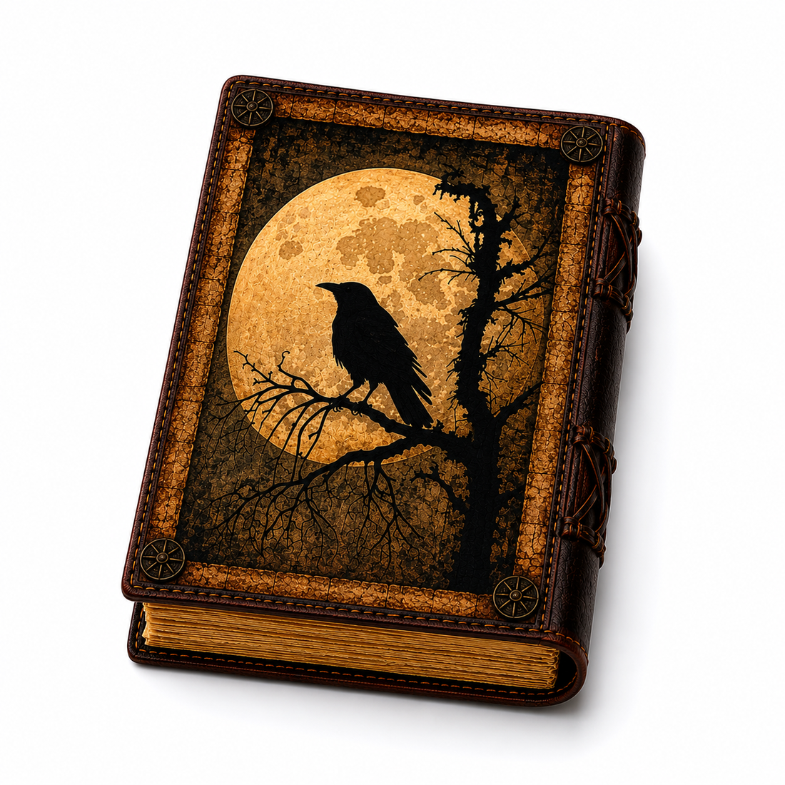 Gothic Grimoire Leather Journal Vintage Travel Book Diary-Earth Fairy Holistics