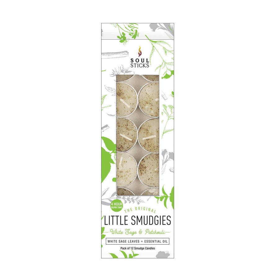 'Little Smudgies' Patchouli Tealight Smudge Candles (12)-Earth Fairy Holistics