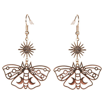 Moth Sun And Moon Earrings-Earth Fairy Holistics