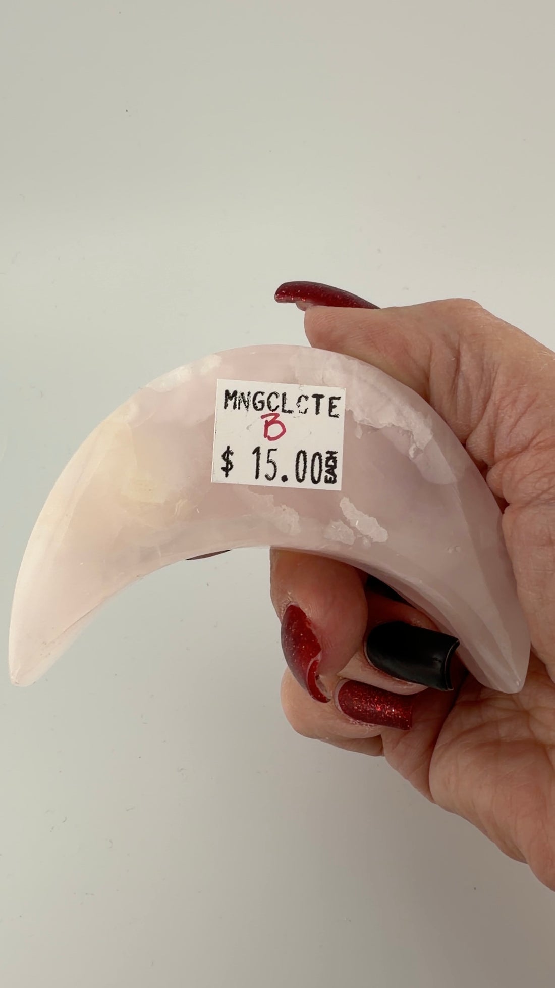 Mangano Calcite Crescent Moons (UV Reactive)-Earth Fairy Holistics