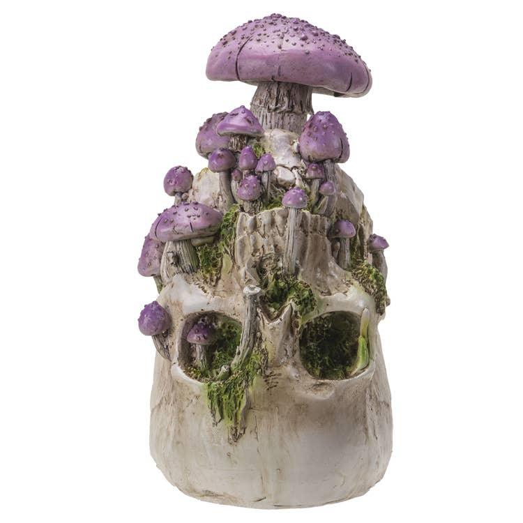 Skull with Purple Mushrooms-Earth Fairy Holistics