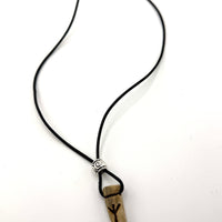 Deer Antler Bone Tips Carved Algiz Rune Necklace