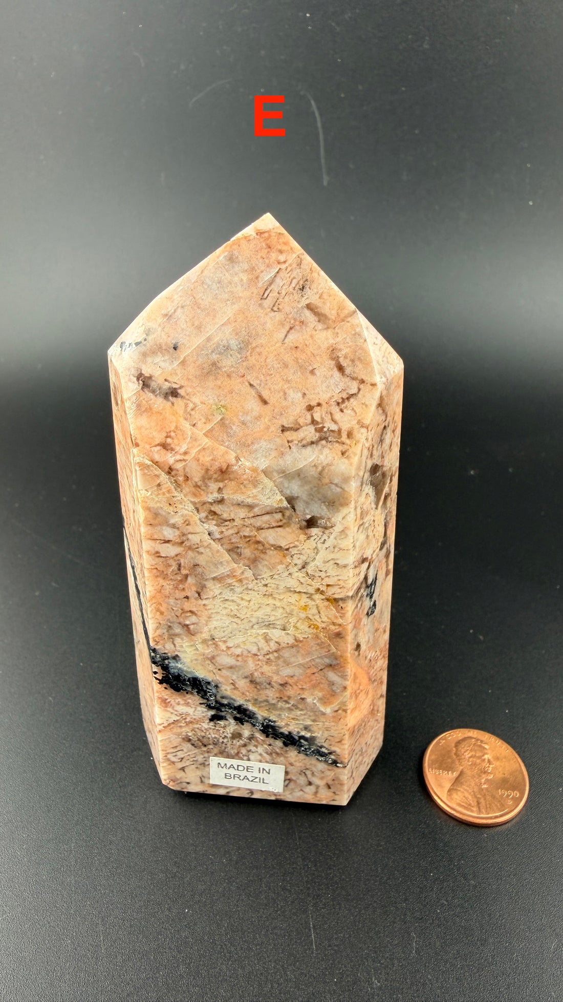 Peach Moonstone/Black Tourmaline Tower-Earth Fairy Holistics