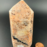 Peach Moonstone/Black Tourmaline Tower-Earth Fairy Holistics