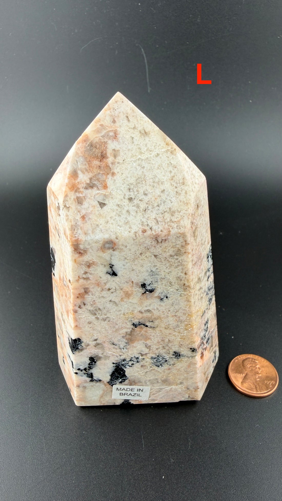 Peach Moonstone/Black Tourmaline Tower-Earth Fairy Holistics