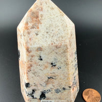 Peach Moonstone/Black Tourmaline Tower-Earth Fairy Holistics