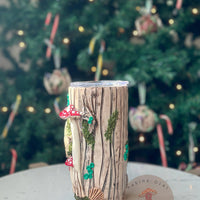 Quartz Leaf + Red Mushrooms Tall Tumbler-Earth Fairy Holistics