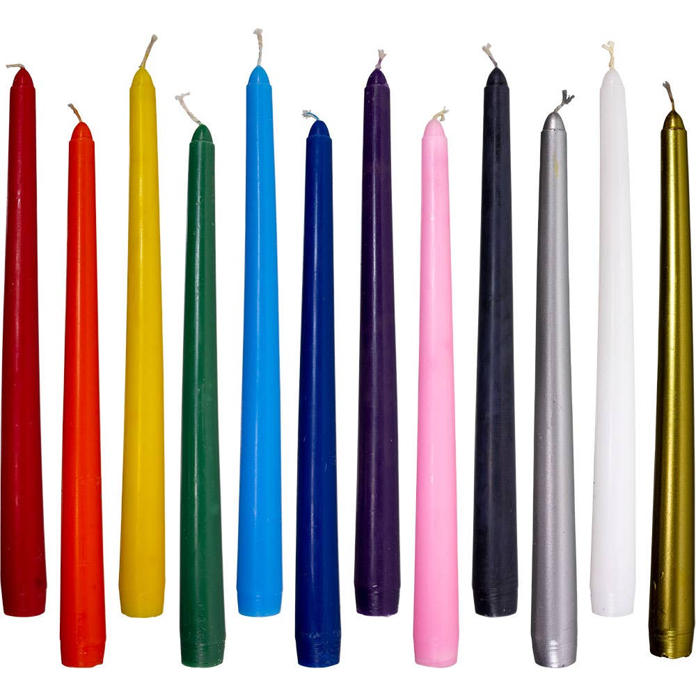 Taper Candles Assorted 10" (Pack 12)-Earth Fairy Holistics