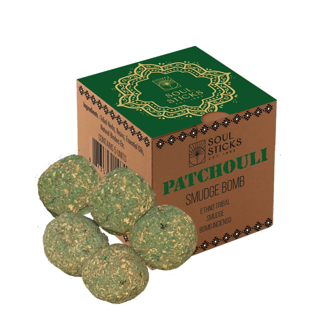 Patchouli Smudge Bombs w/ Burner 2.5" x 2.5"-Earth Fairy Holistics