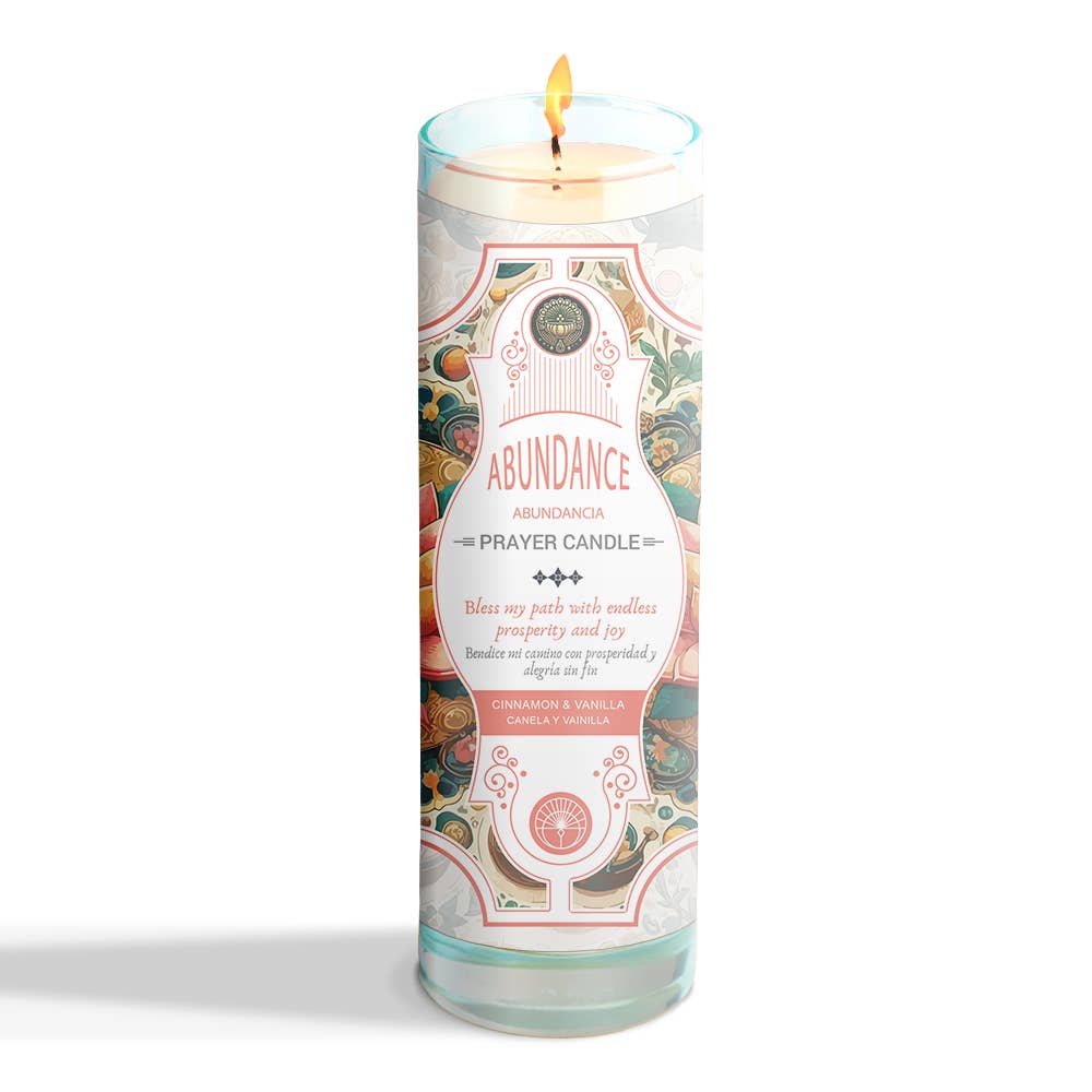 Prayer Candle, Abundance (8 in.) (9.5 oz)-Earth Fairy Holistics
