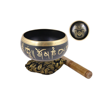 Tibetan Singing Bowl - Hand of Hamsa (Black)-Earth Fairy Holistics