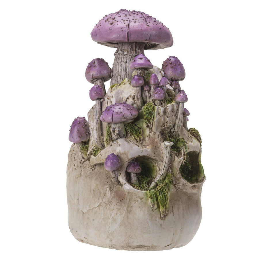 Skull with Purple Mushrooms-Earth Fairy Holistics